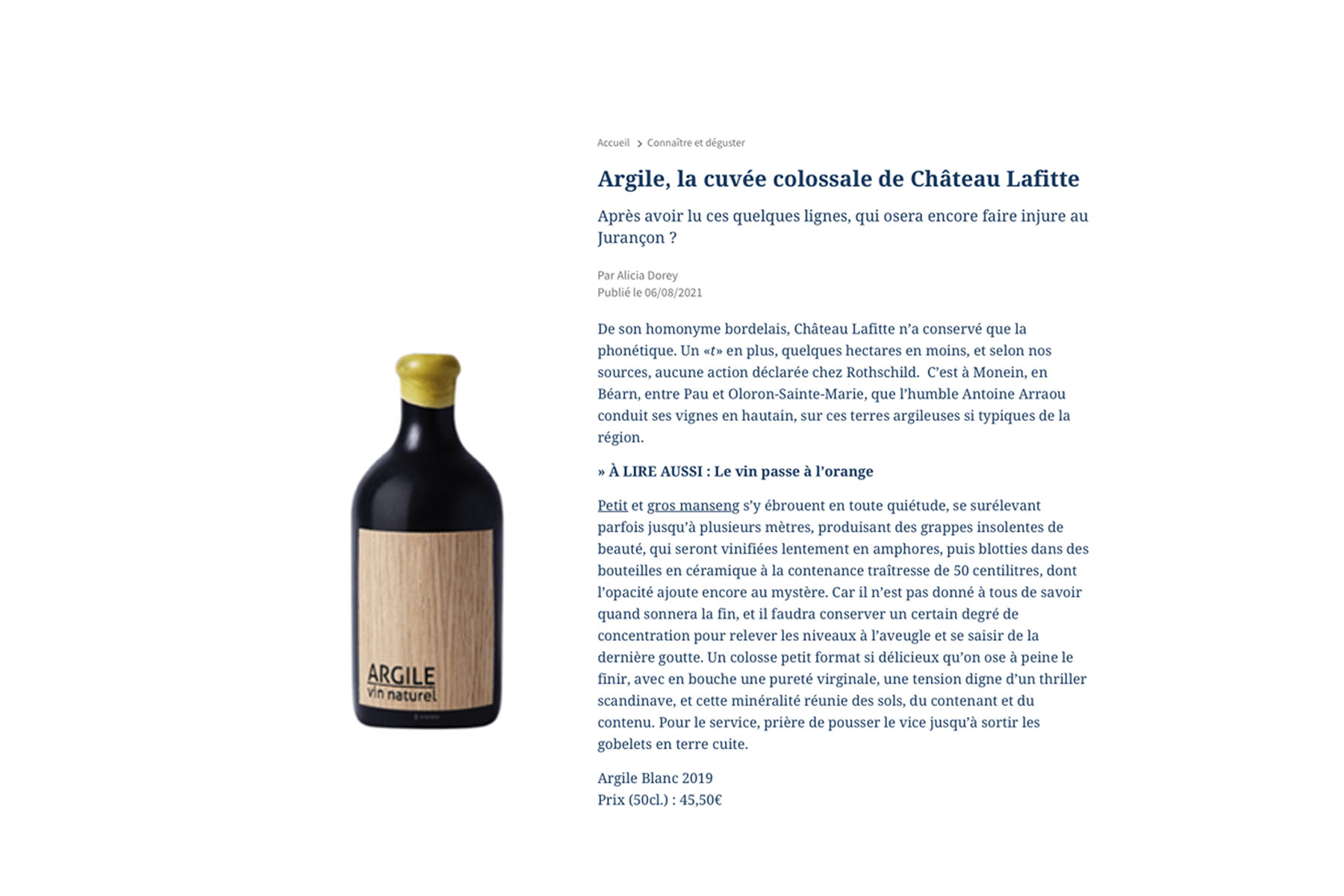 Chateau Lafitte. Le Figaro. Argile